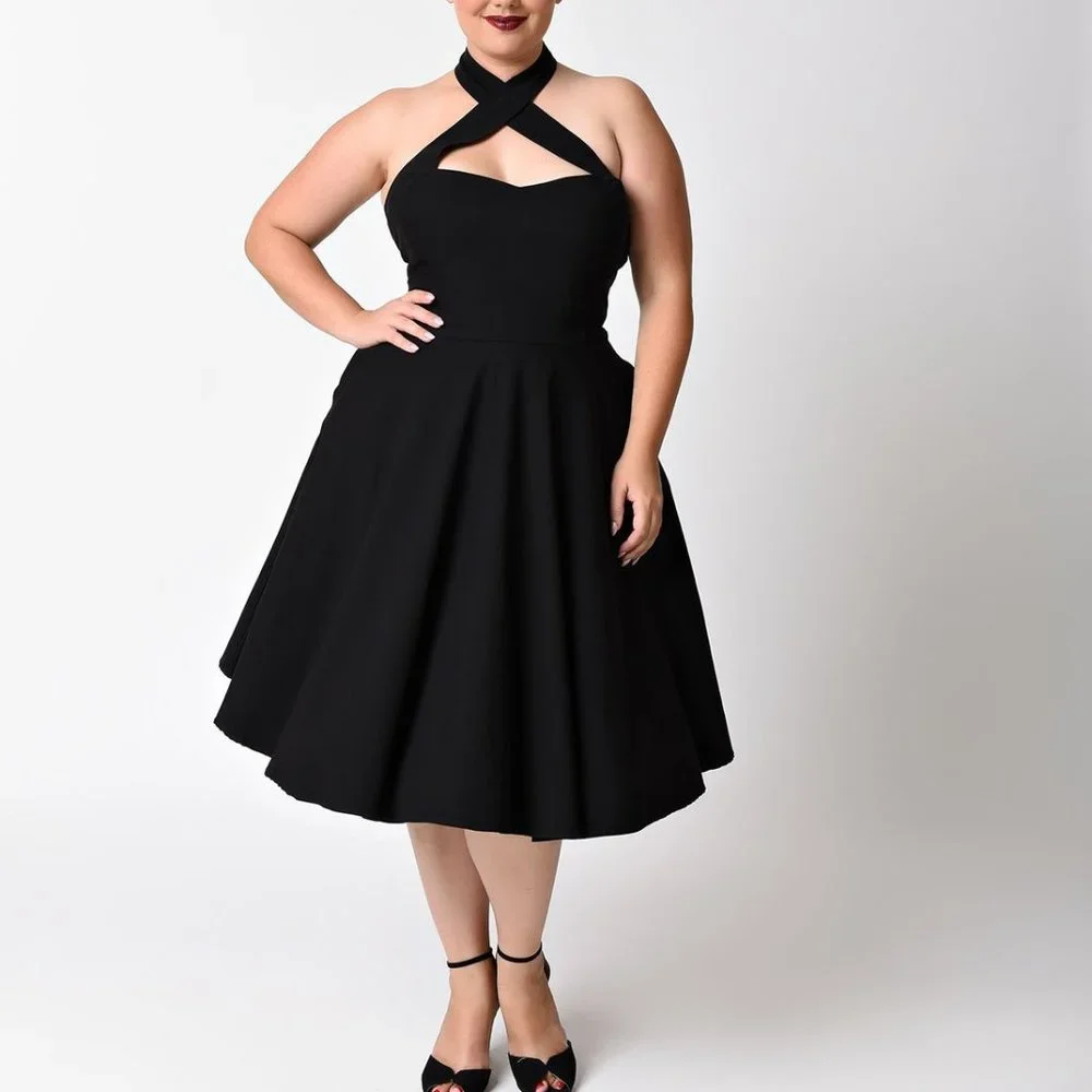 Unique Vintage Rita Dress in Black - Picture 1 of 6
